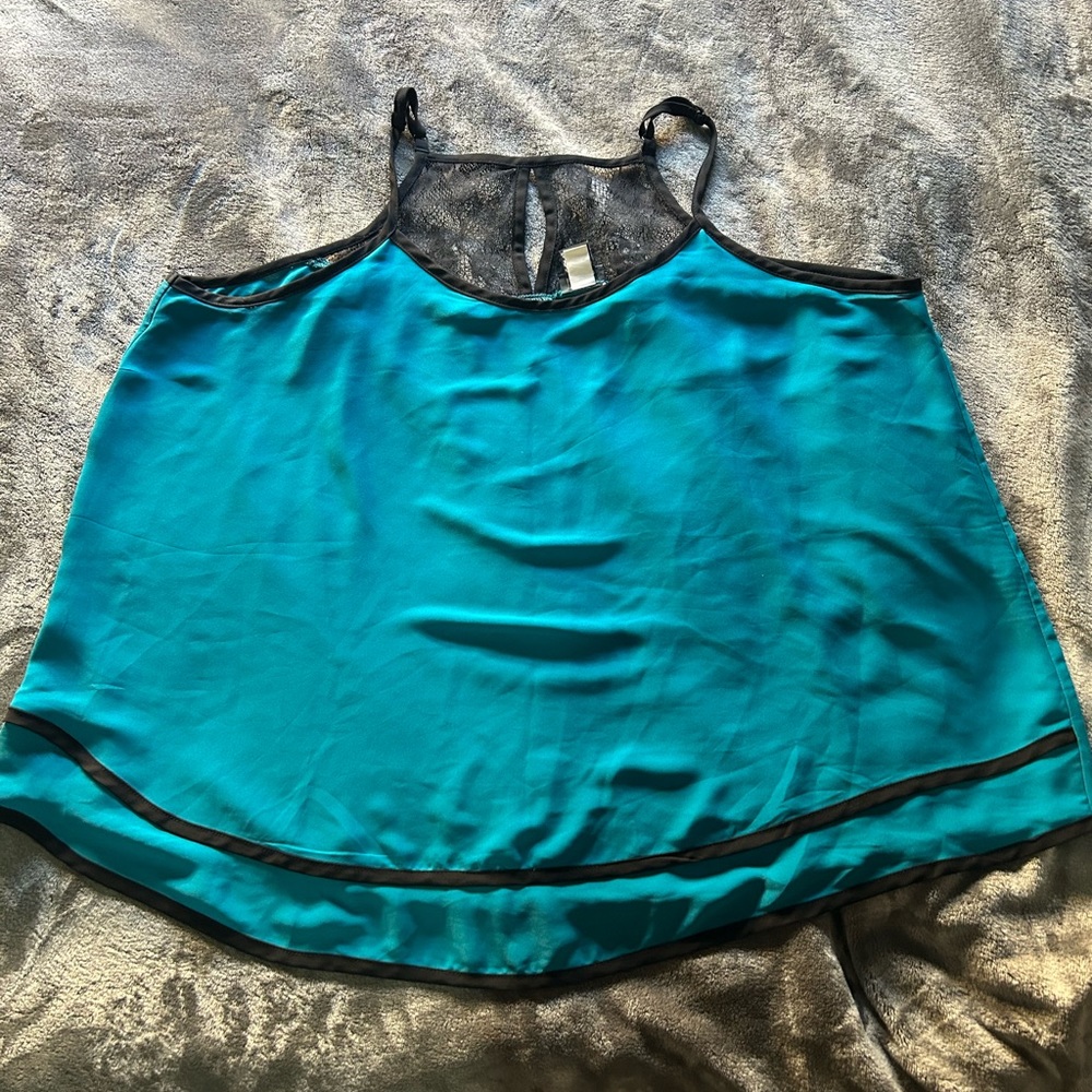 Teal swing cami